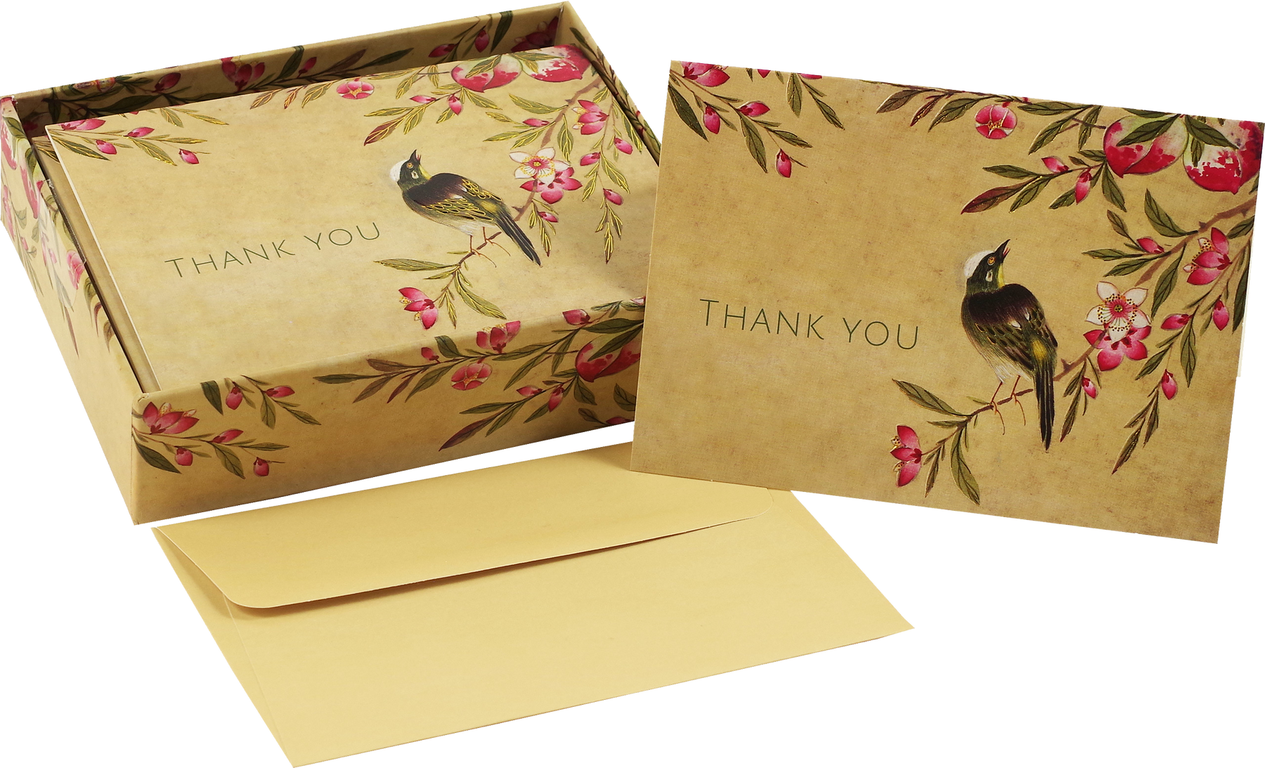 Boxed Thank You Note Cards - Peach Blossoms    