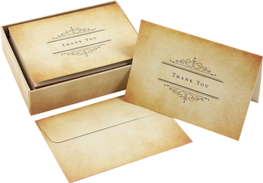 Boxed Thank You Cards - Vintage Parchment    