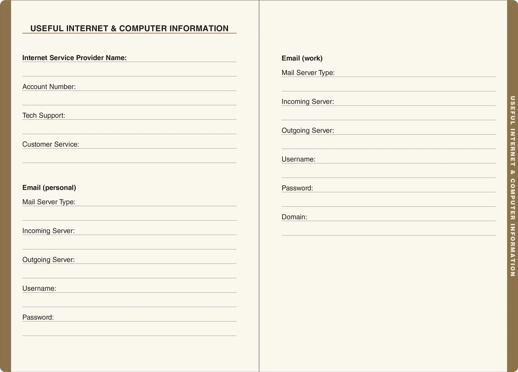 Gilded Floral Large-Format Internet Address & Password Logbook