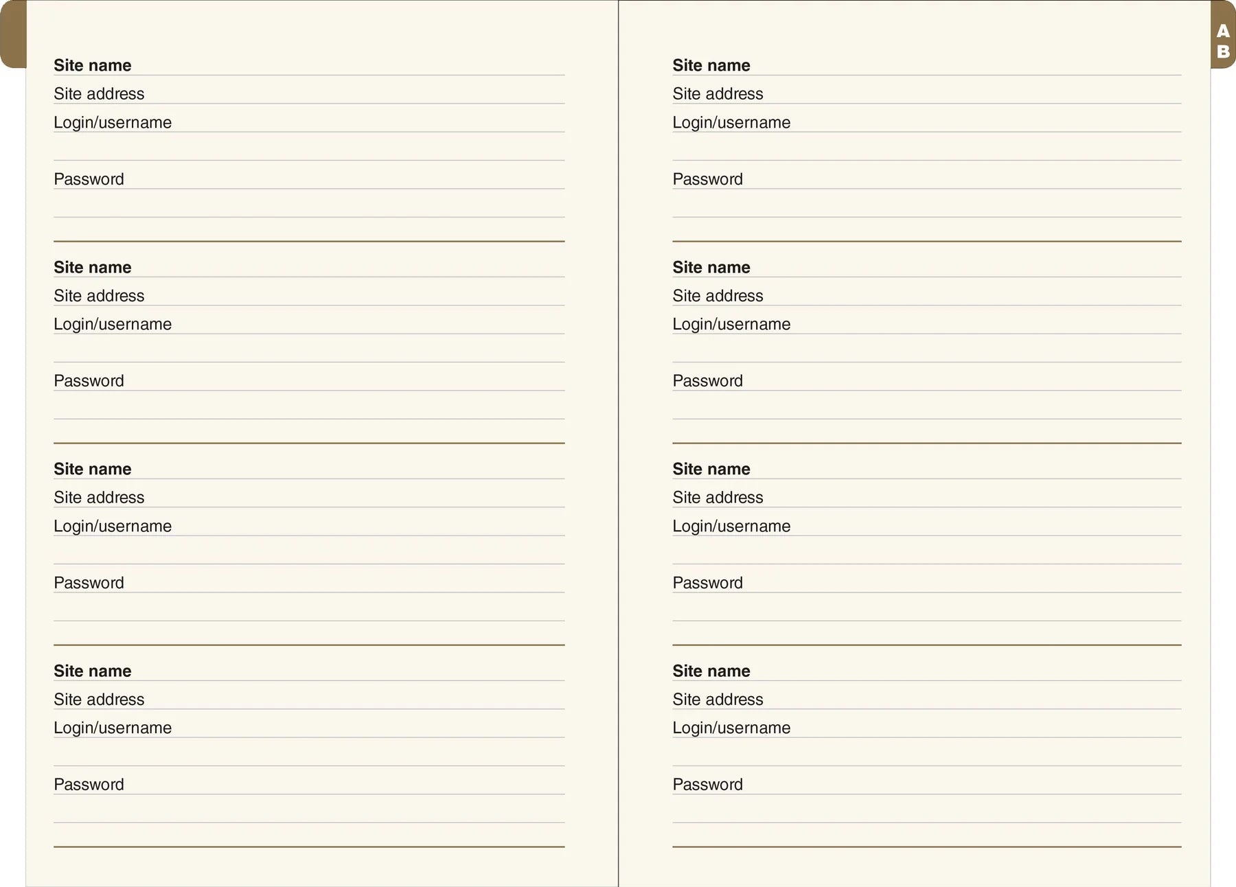 Gilded Floral Large-Format Internet Address & Password Logbook