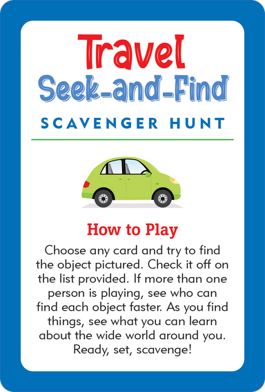 Travel Seek and Find Scavenger Hunt Cards    