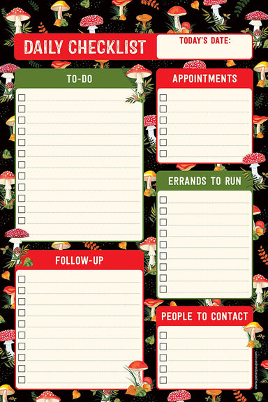 Mushrooms Daily Checklist Notepad