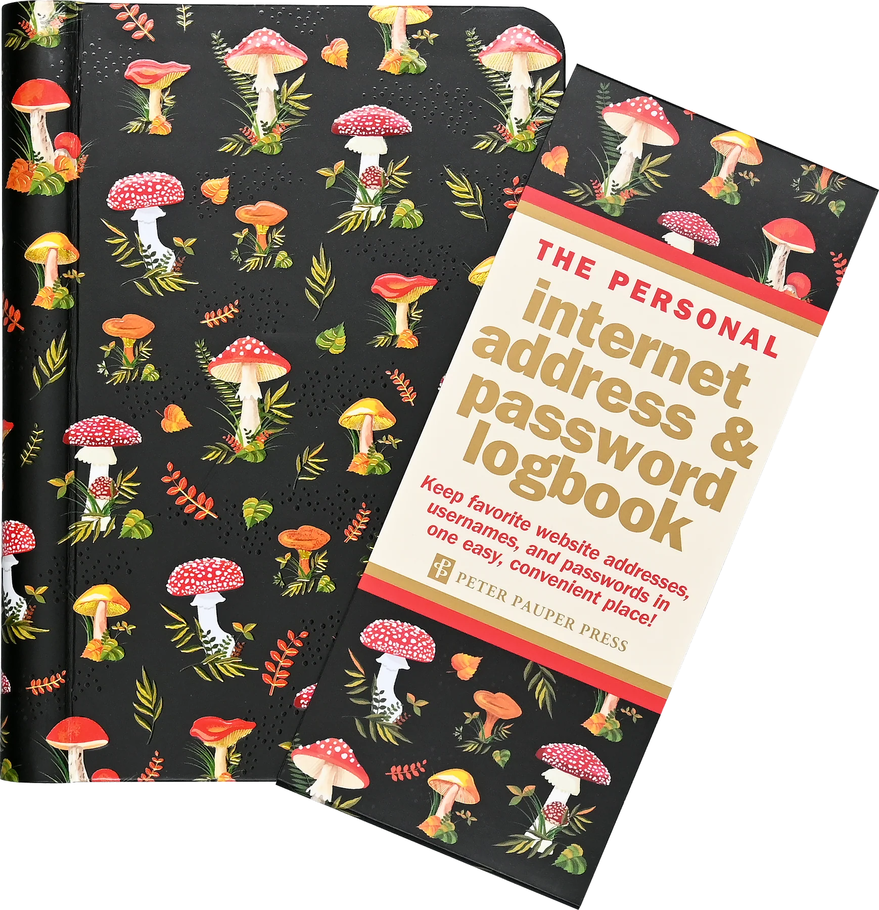 Internet Address & Password Logbook - Mushrooms