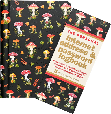 Internet Address & Password Logbook - Mushrooms