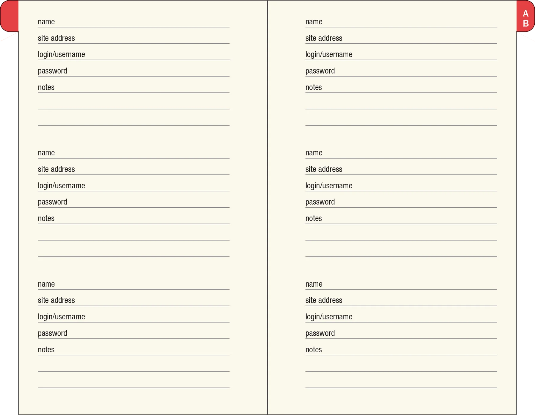 Internet Address & Password Logbook - Mushrooms
