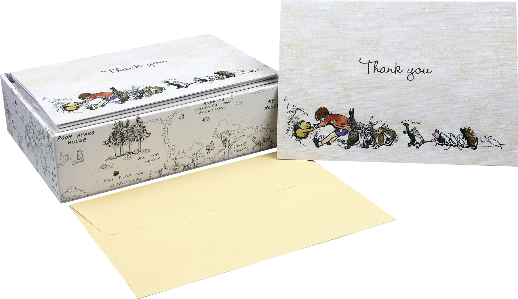 Pooh Bear Boxed Thank You Note Cards
