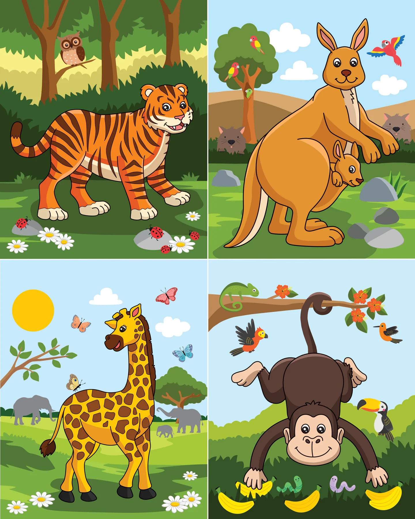 Color With Water Wild Animals