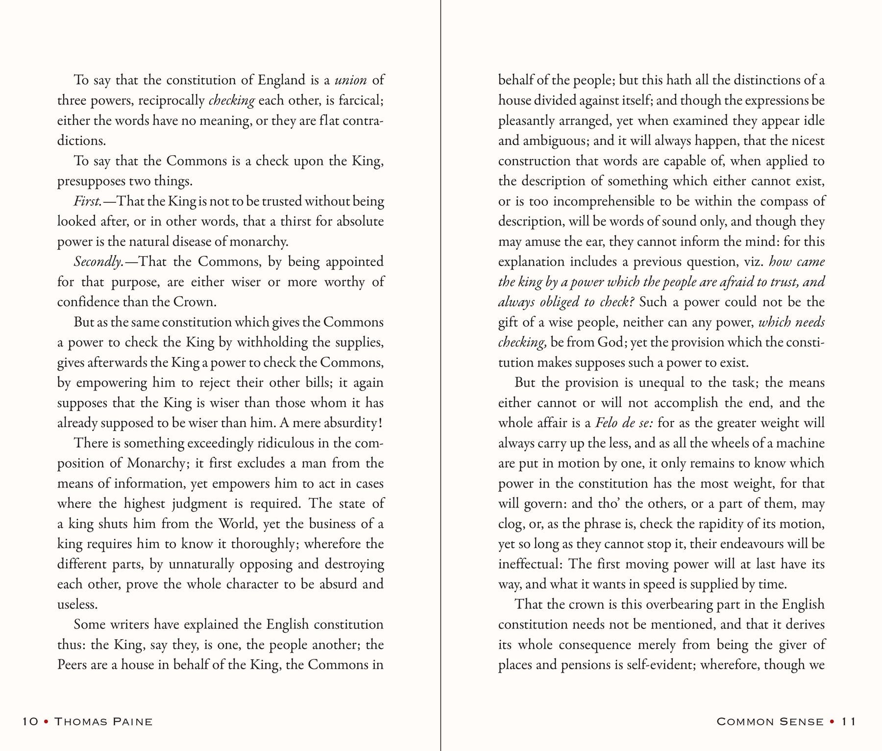 Common Sense by Thomas Paine