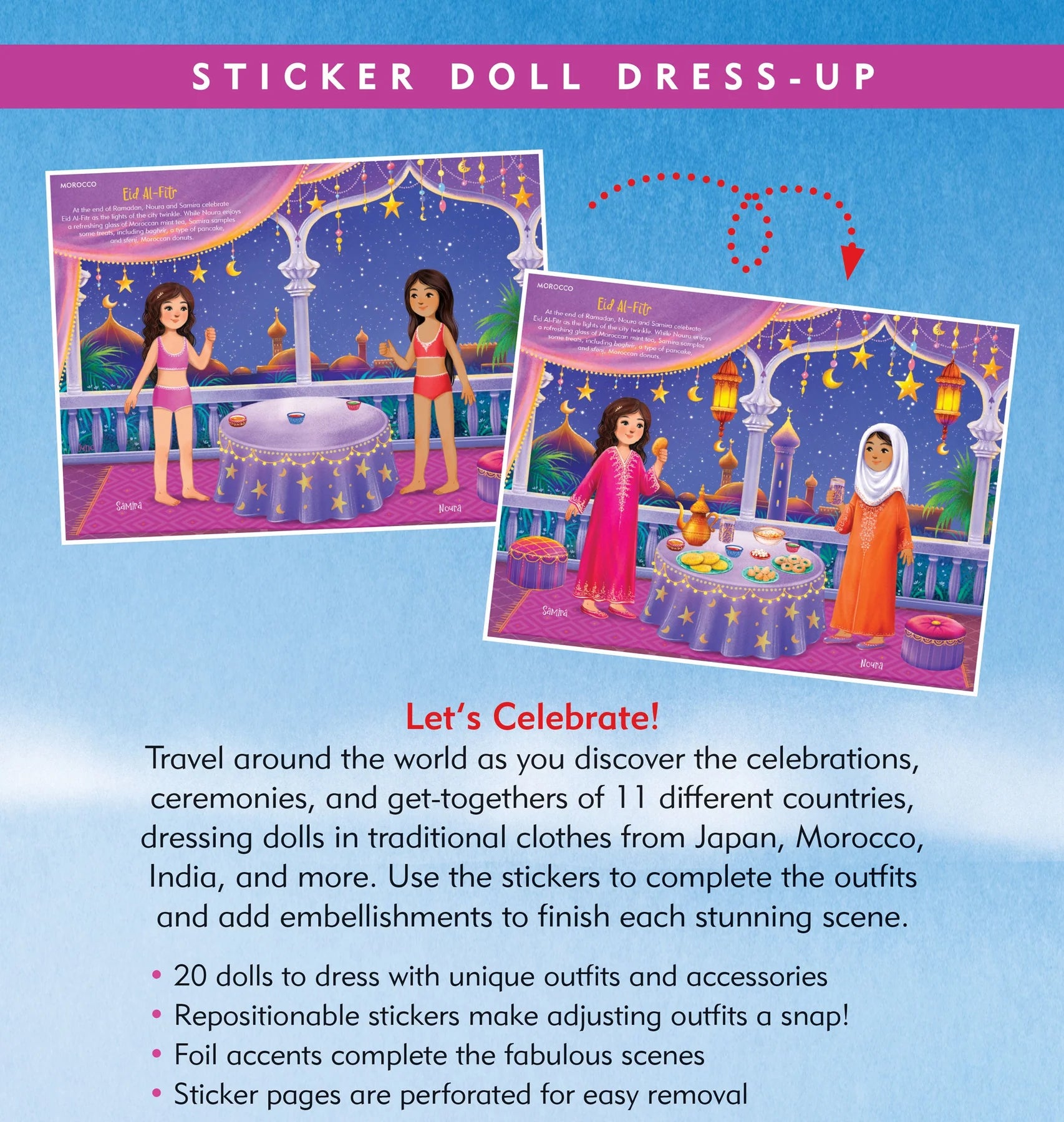 Across the Globe Sticker Doll Dress-Up Book