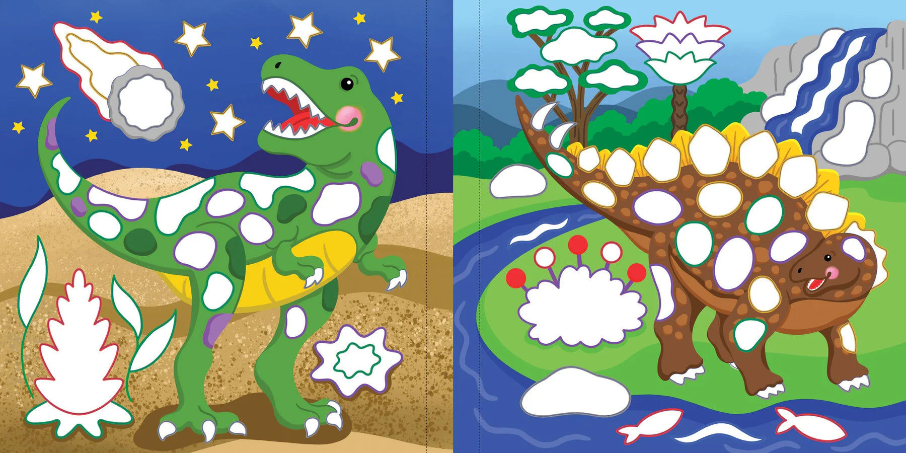 Color By Foil Dinosaurs Sticker Book