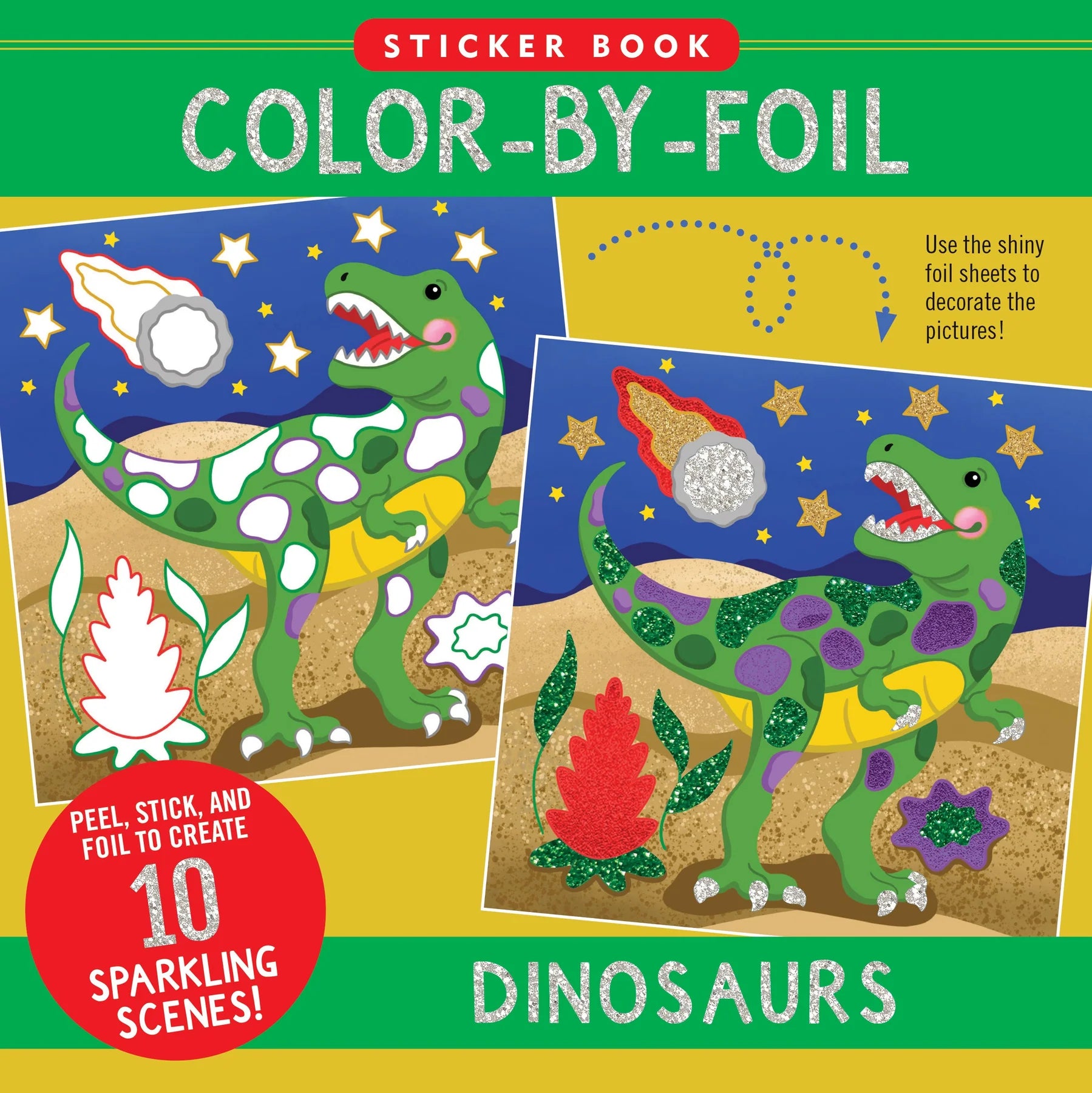 Color By Foil Dinosaurs Sticker Book