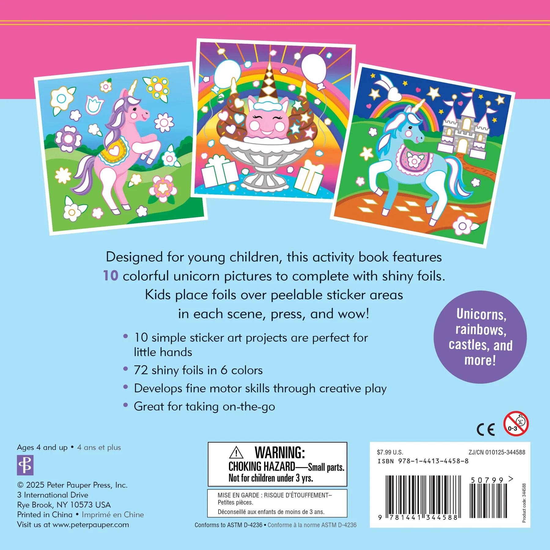 Color By Foil Unicorns Sticker Book