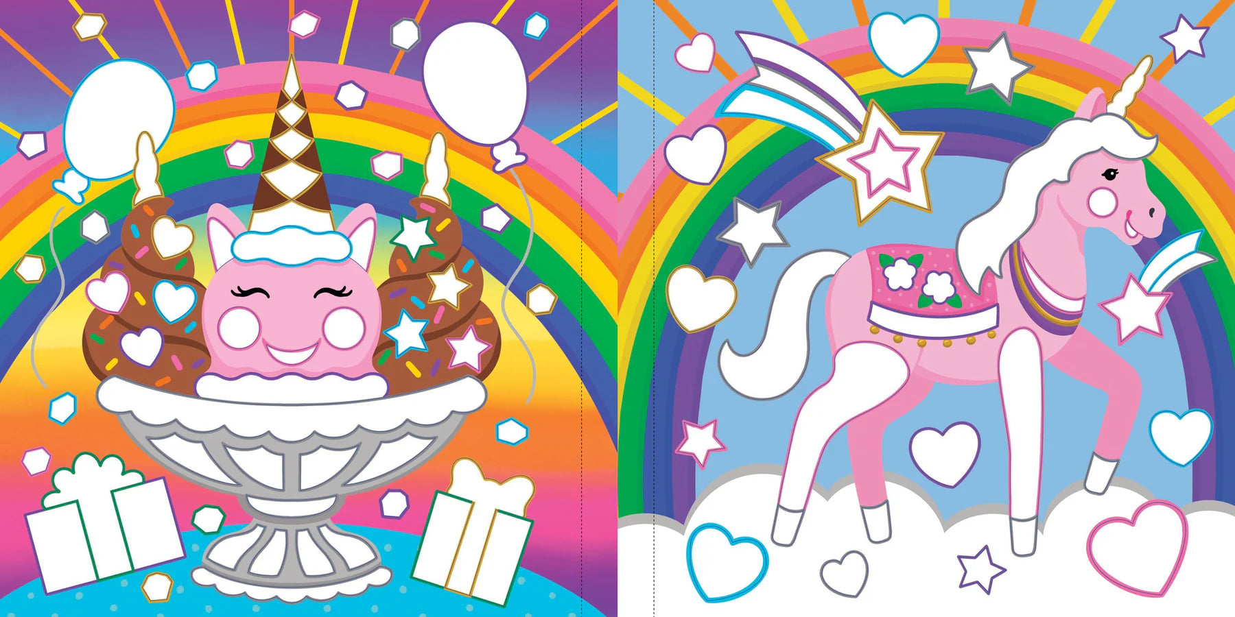 Color By Foil Unicorns Sticker Book