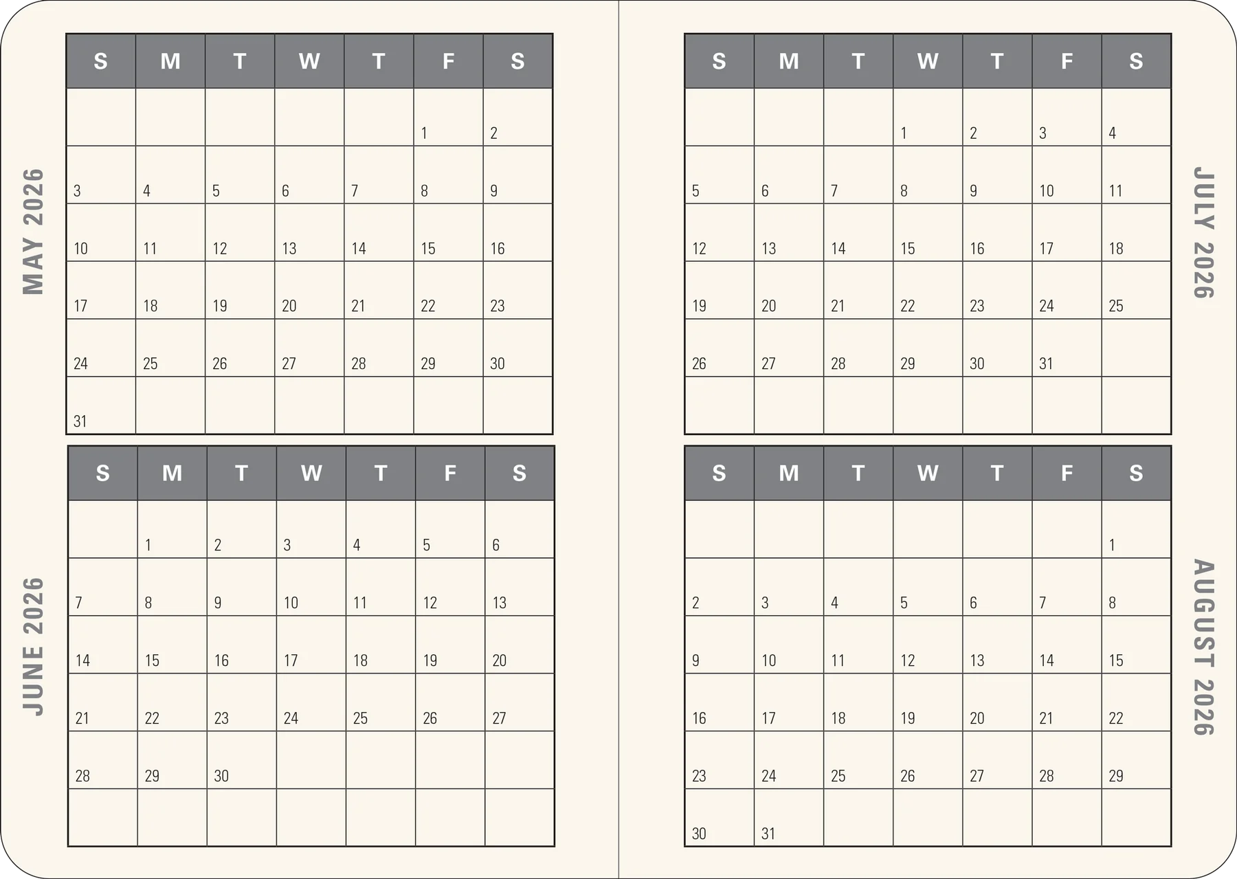 Art Nouveau 2026 Engagement Calendar