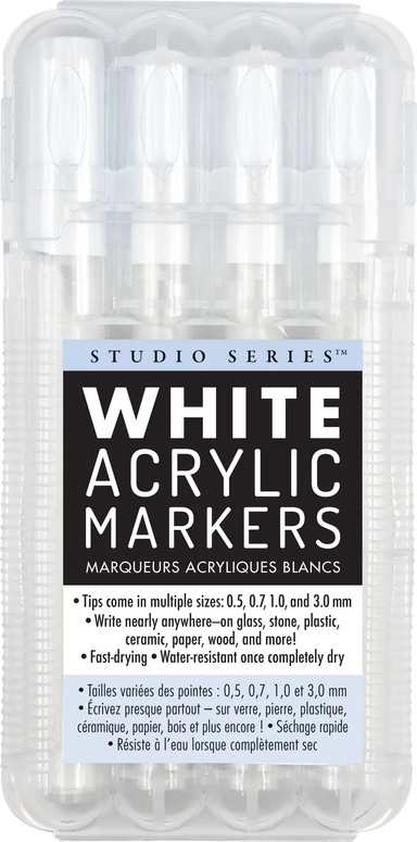 Studio Series White Acrylic Markers Set of 4