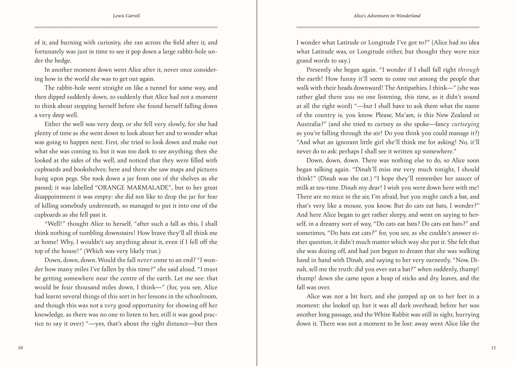 Alice's Adventures in Wonderland and Through The Looking Glass Masterpiece Library Edition