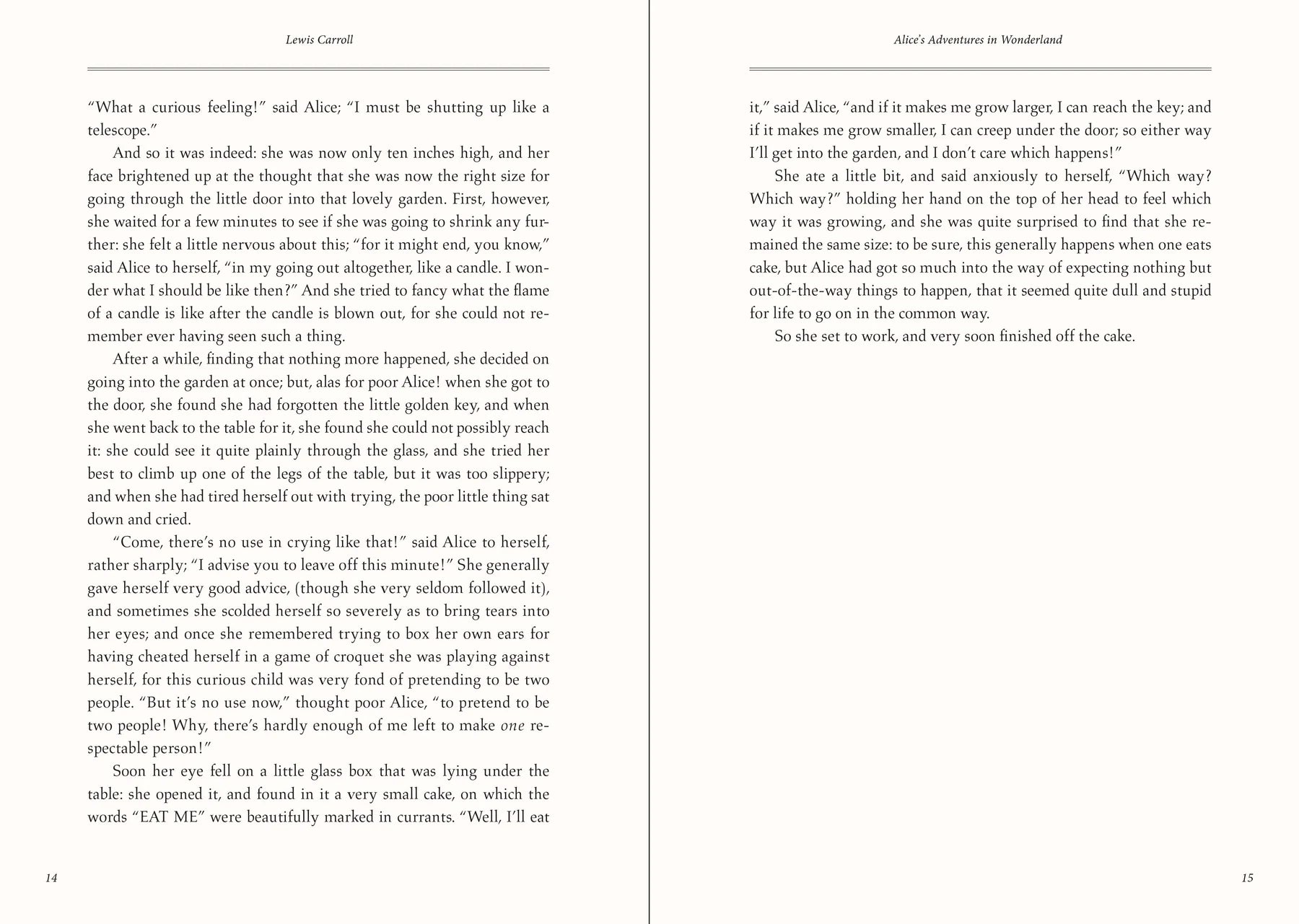 Alice's Adventures in Wonderland and Through The Looking Glass Masterpiece Library Edition