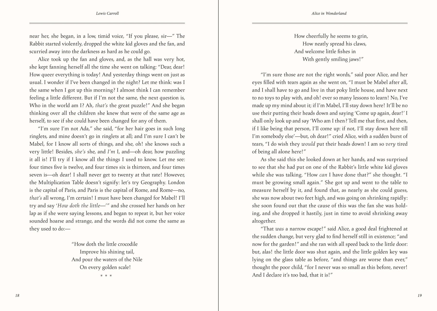 Alice's Adventures in Wonderland and Through The Looking Glass Masterpiece Library Edition