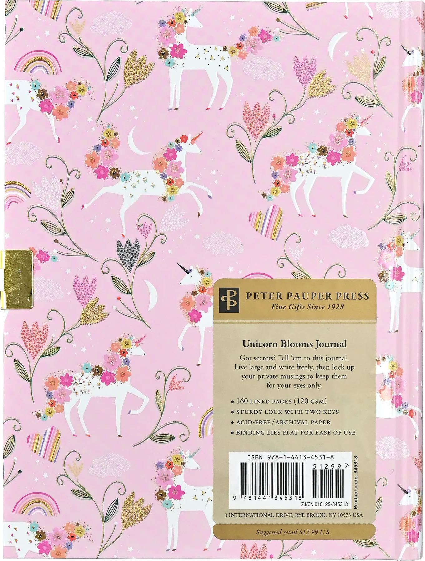 Unicorn Blooms Locking Journal
