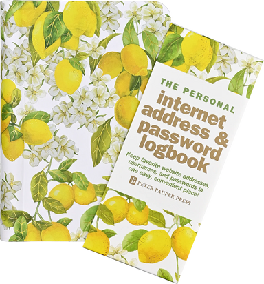 Internet Address & Password Logbook - Amalfi Lemons
