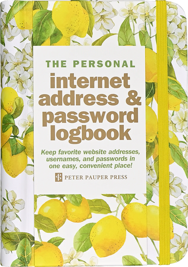 Internet Address & Password Logbook - Amalfi Lemons