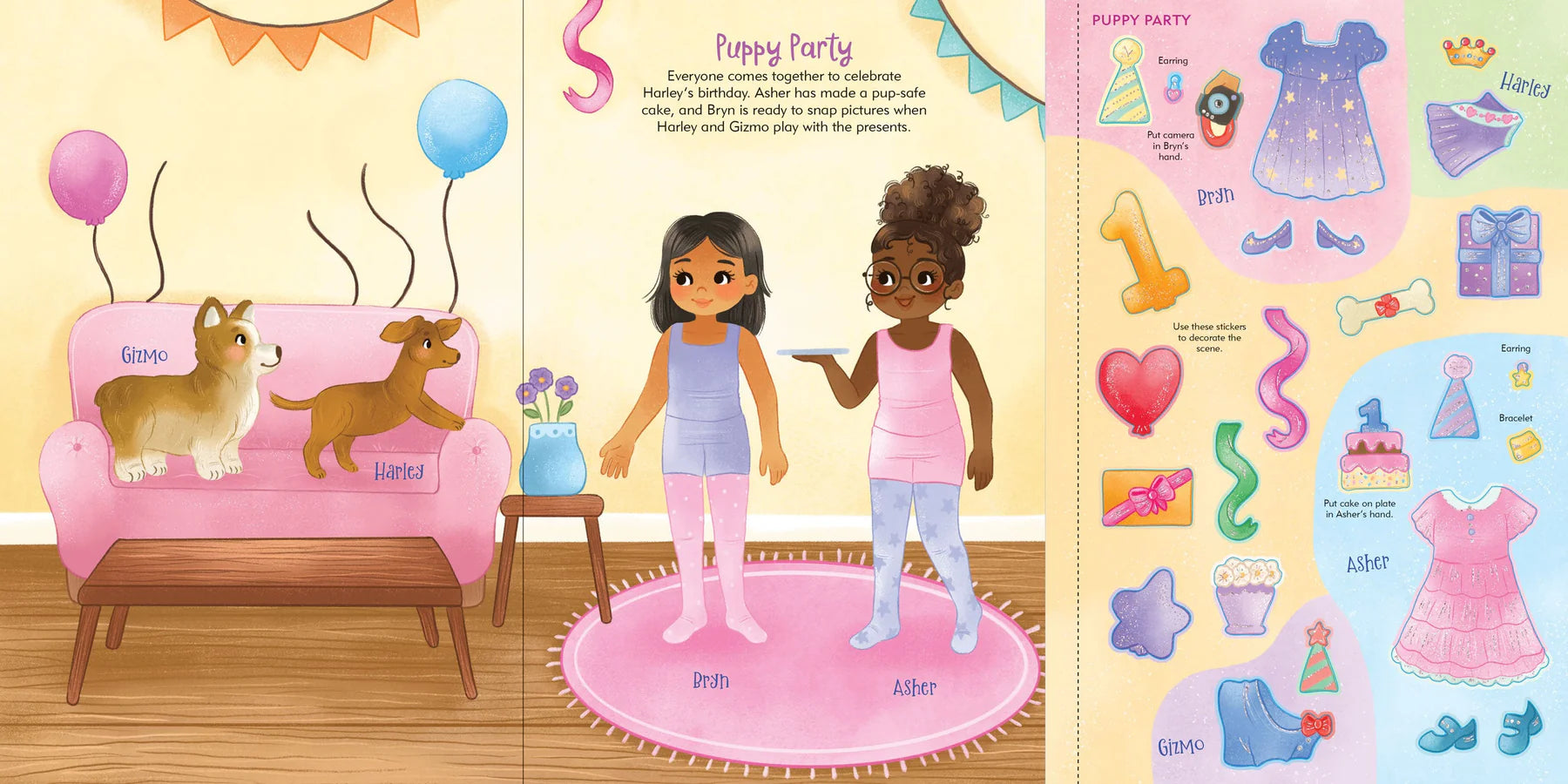 Puppies Sticker Doll Dress-Up Book