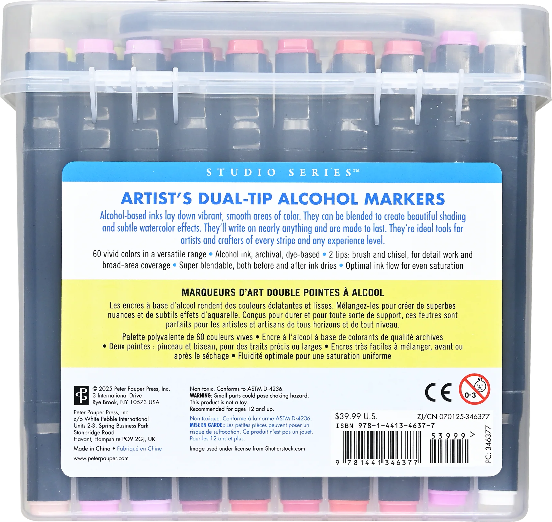 Studio Series Artist's Dual-Tip Alcohol Markers - Set of 60 Colors