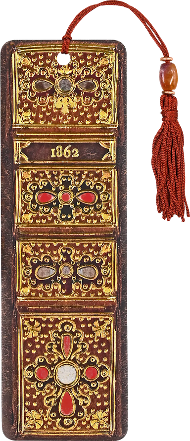 Antique Book Spine Beaded Bookmark