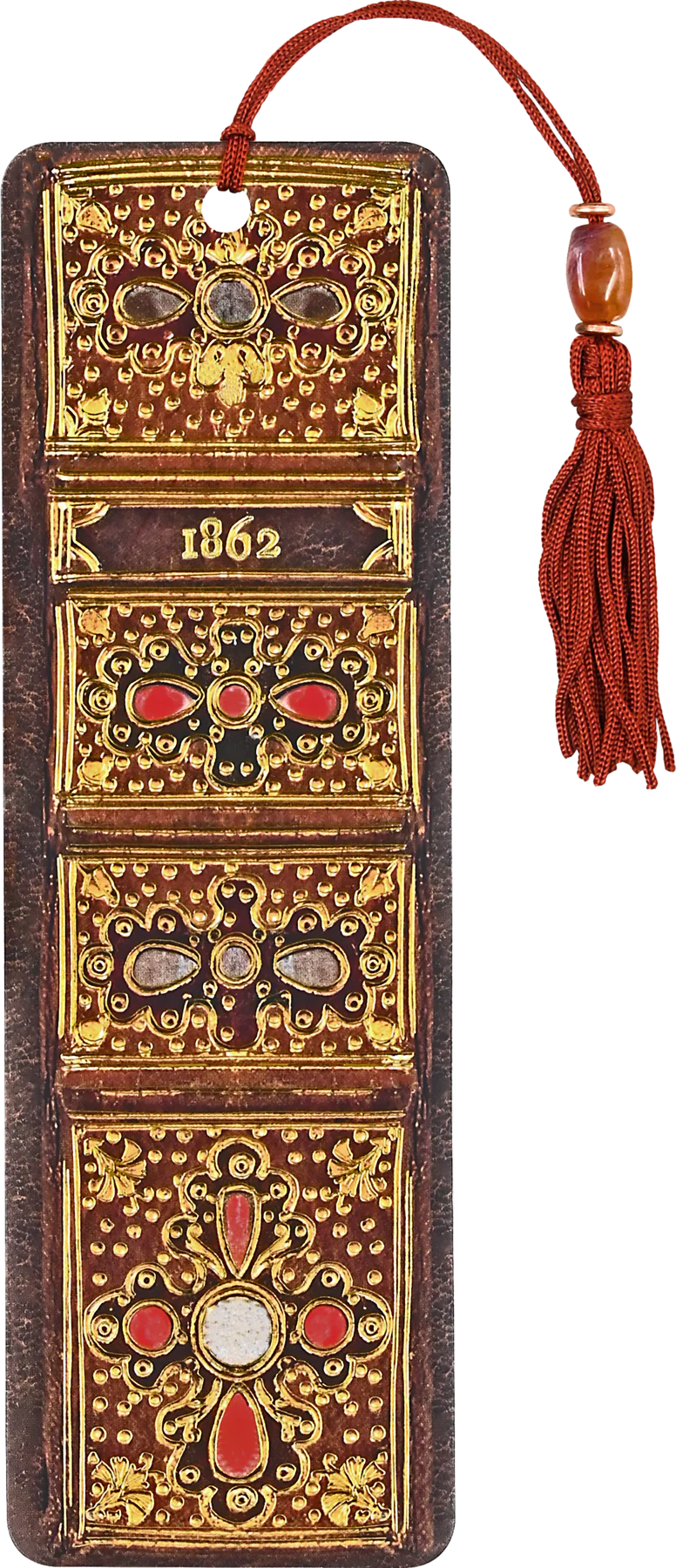 Antique Book Spine Beaded Bookmark