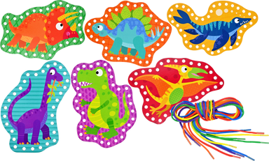 Dinosaurs Lacing Cards
