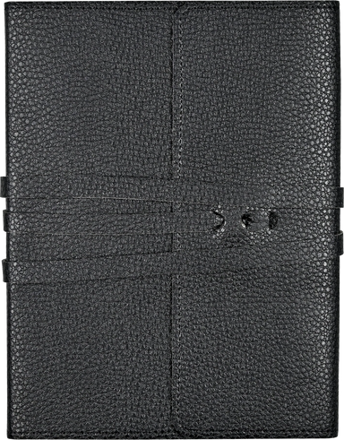 Black Antique Vegan Leather Wrap Journal