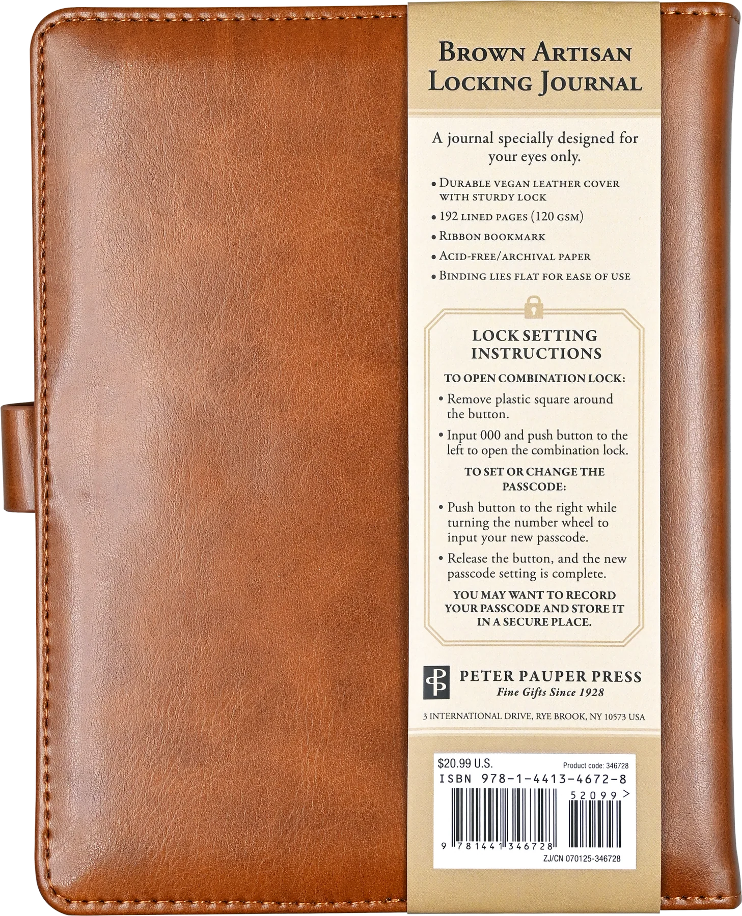 Brown Artisan Locking Journal