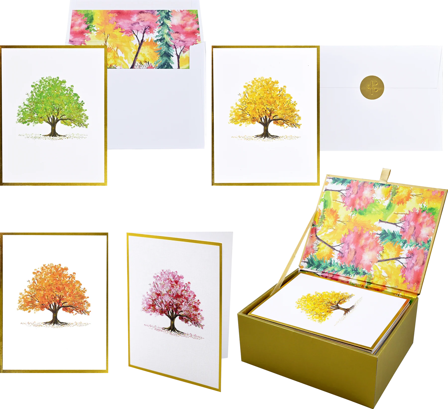 Watercolor Trees Premium Assorted Note Cards