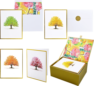 Watercolor Trees Premium Assorted Note Cards