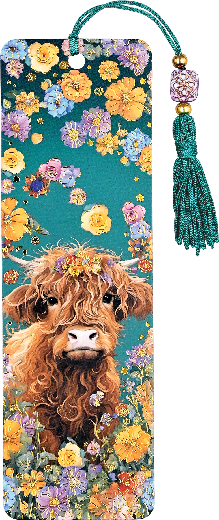 Highland Cow Beaded Bookmark