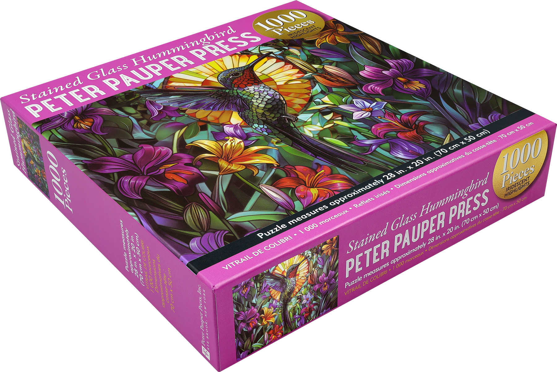 Stained Glass Hummingbird 1000 Piece Puzzle