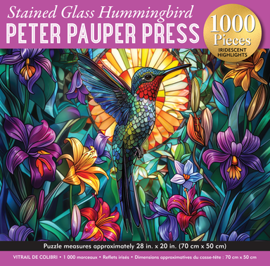 Stained Glass Hummingbird 1000 Piece Puzzle