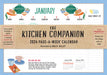 The Kitchen Companion 2024 Page A Week Magnetic Calendar    