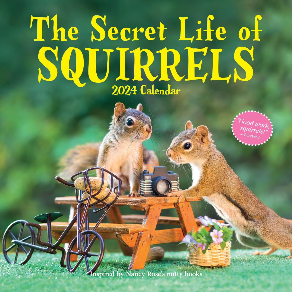 the-secret-life-of-squirrels-2024-wall-calendar-bird-in-hand