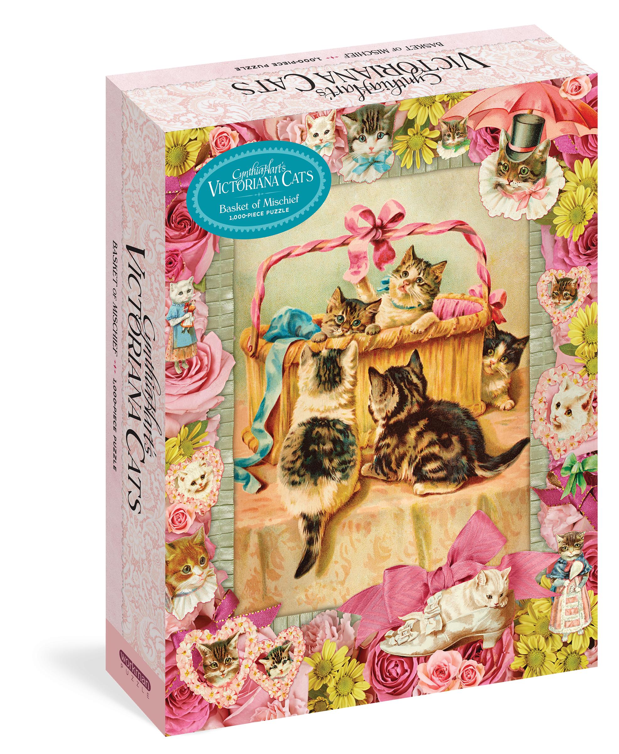 WRK Victoriana Cats: Basket of Mischief 1000 Piece Puzzle