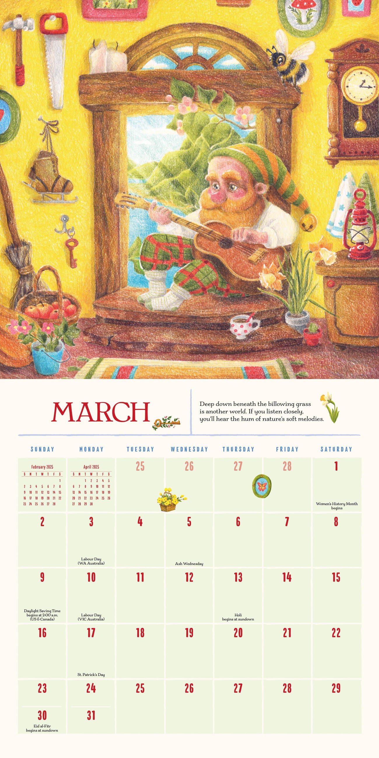 Gnome Life 2025 Wall Calendar    