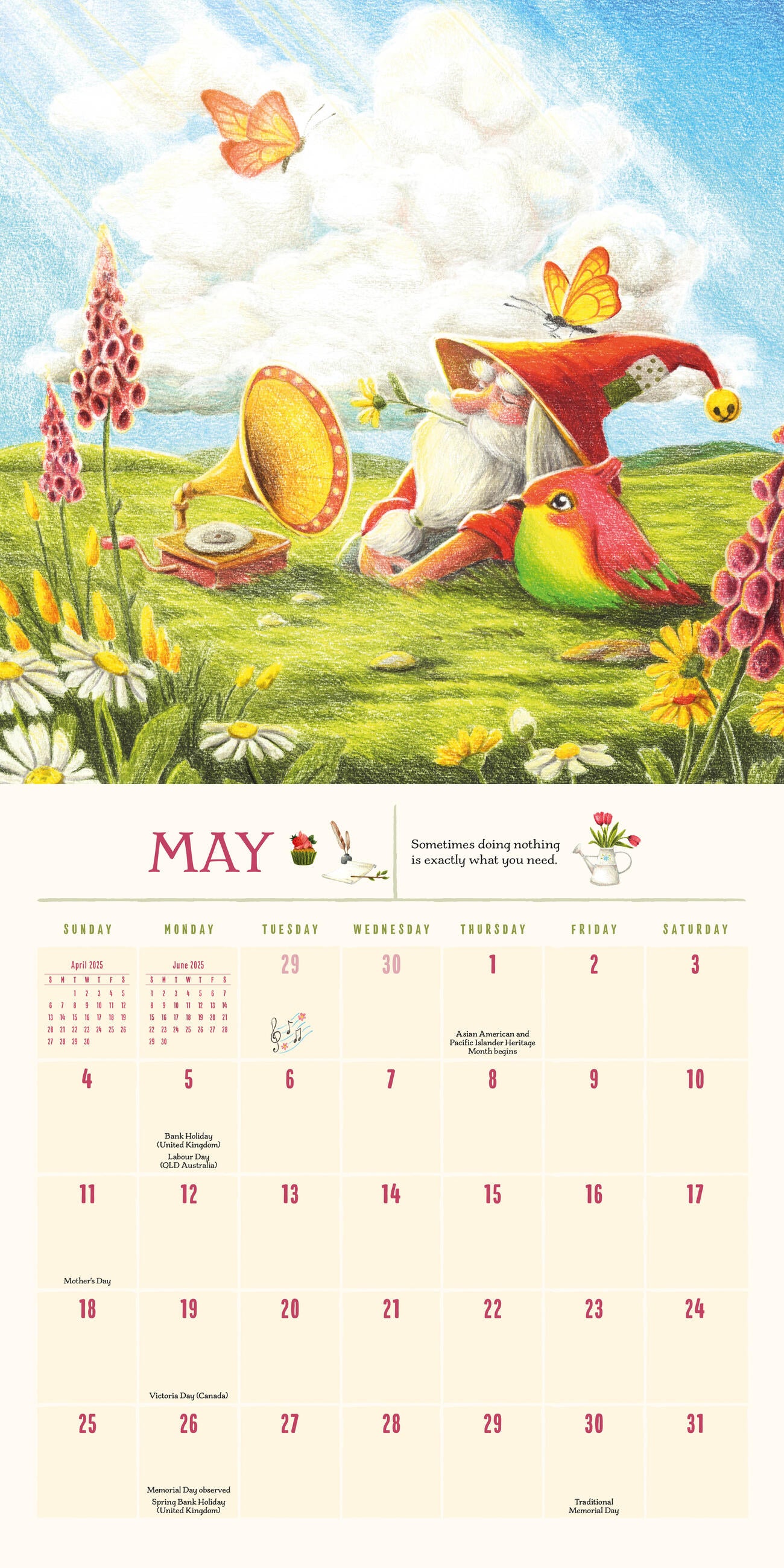 Gnome Life 2025 Wall Calendar    