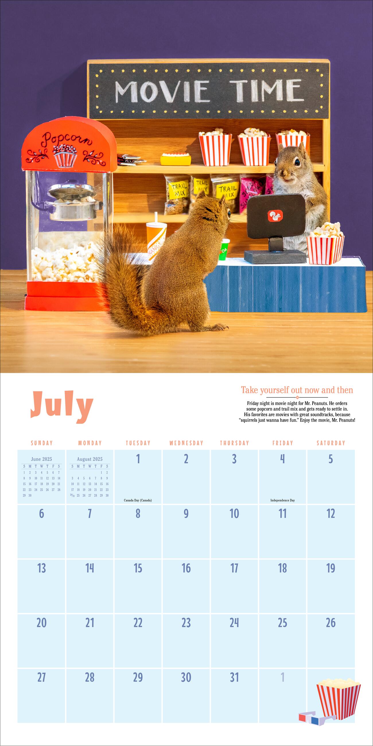 The Secret Life of Squirrels 2025 Wall Calendar    