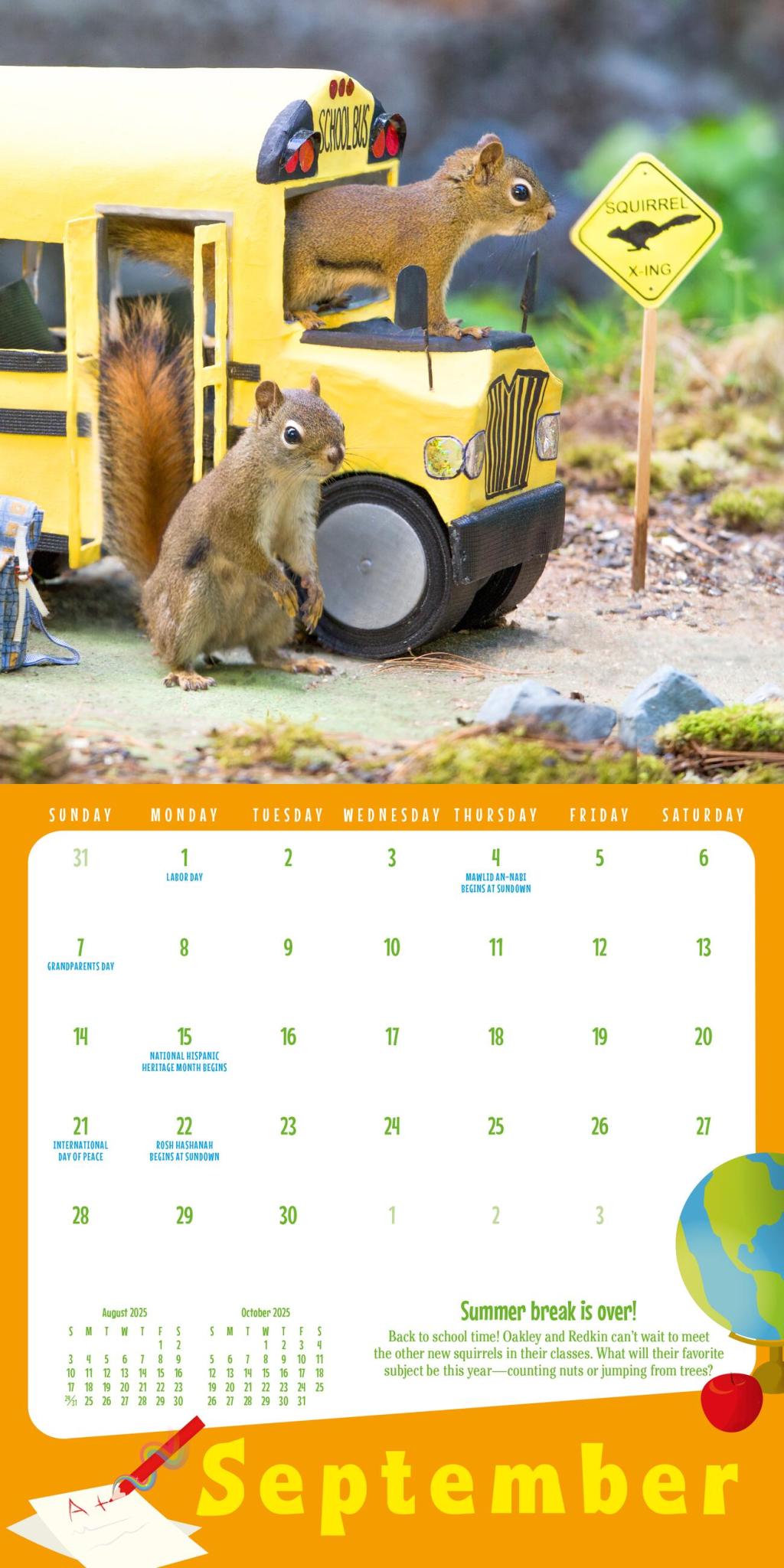 The Secret Life of Squirrels 2025 Mini Wall Calendar    