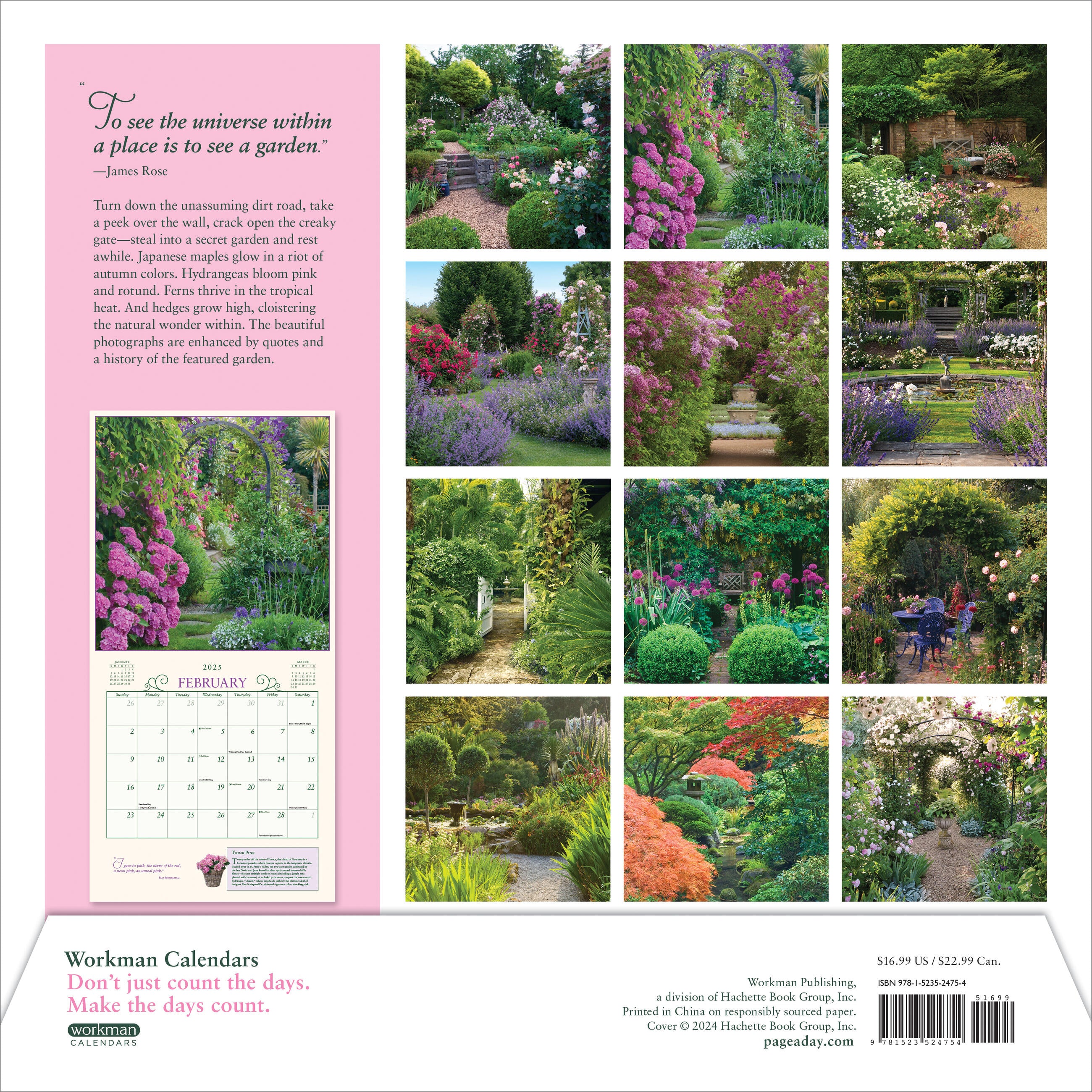 Secret Garden 2025 Wall Calendar    