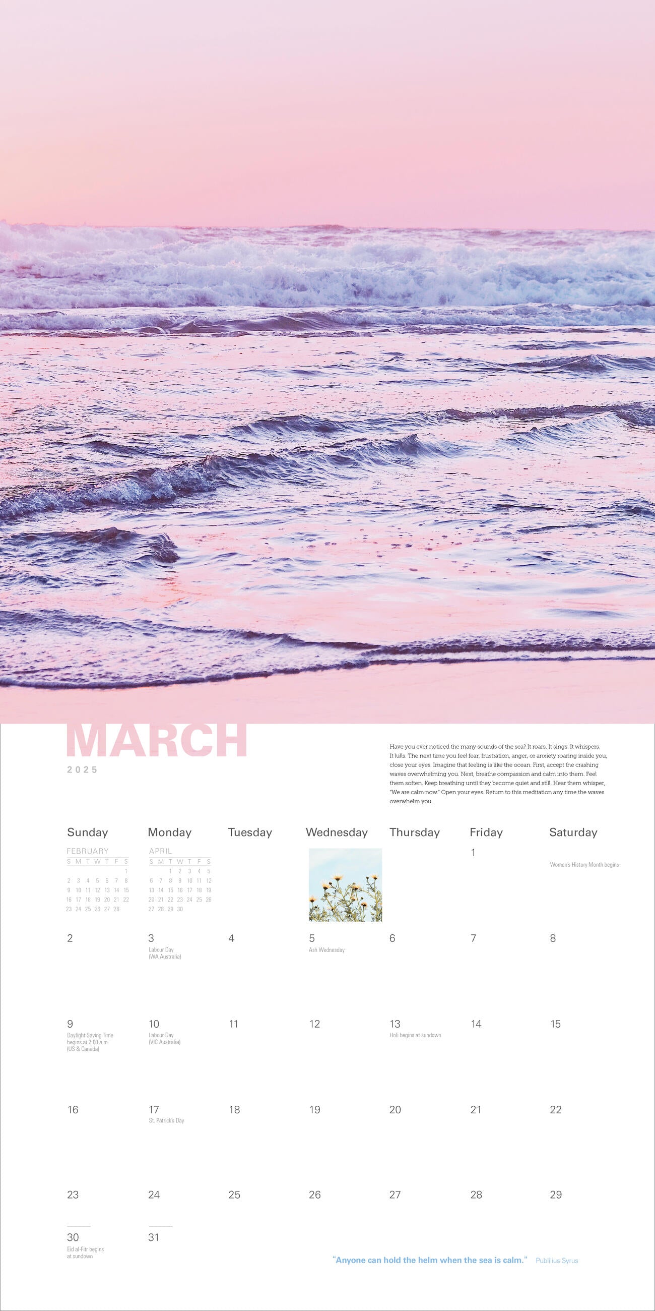 A Calendar of Calm 2025 Wall Calendar    