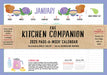 The Kitchen Companion 2025 Magnetic Page A Week Calendar    