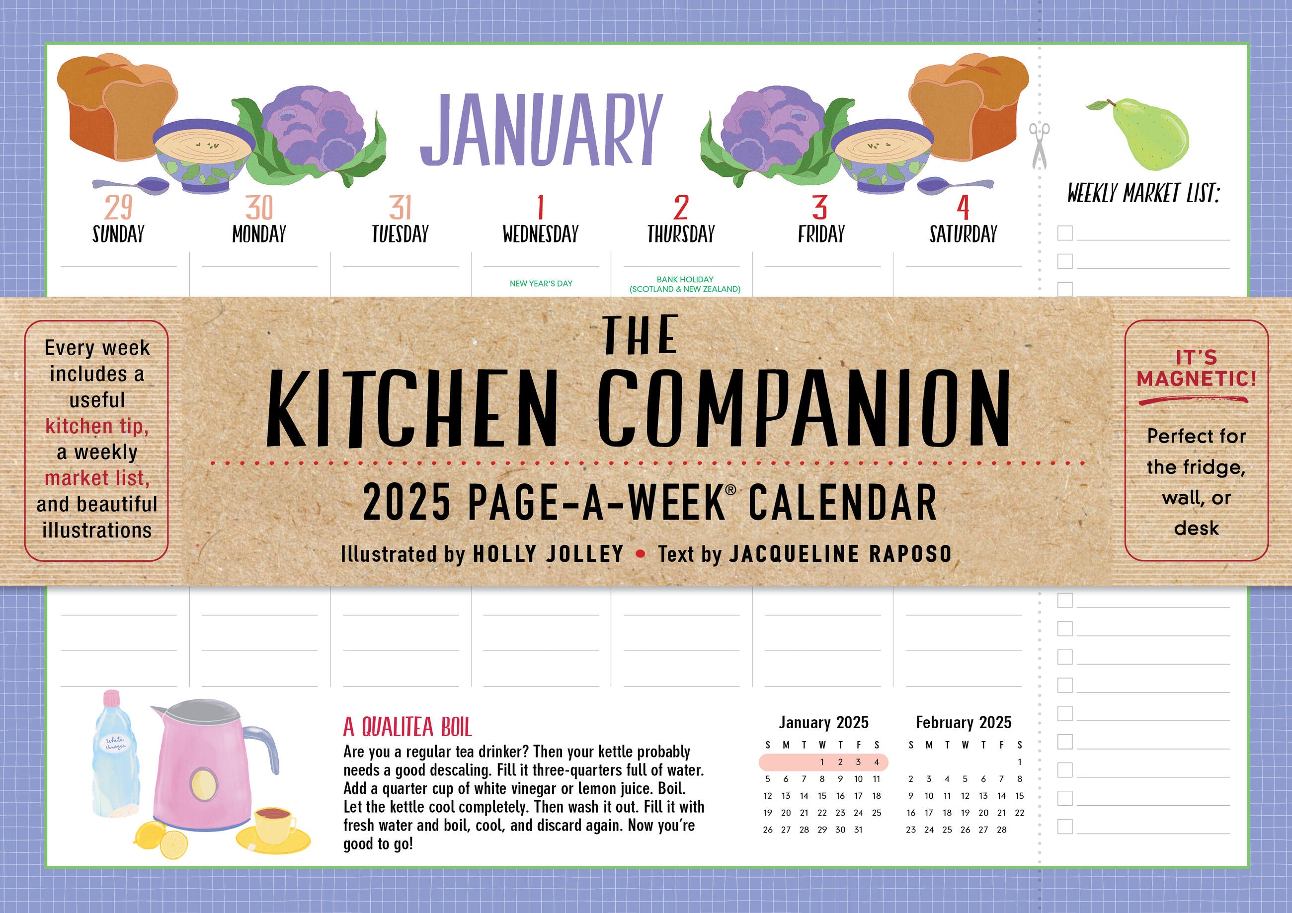 The Kitchen Companion 2025 Magnetic Page A Week Calendar    