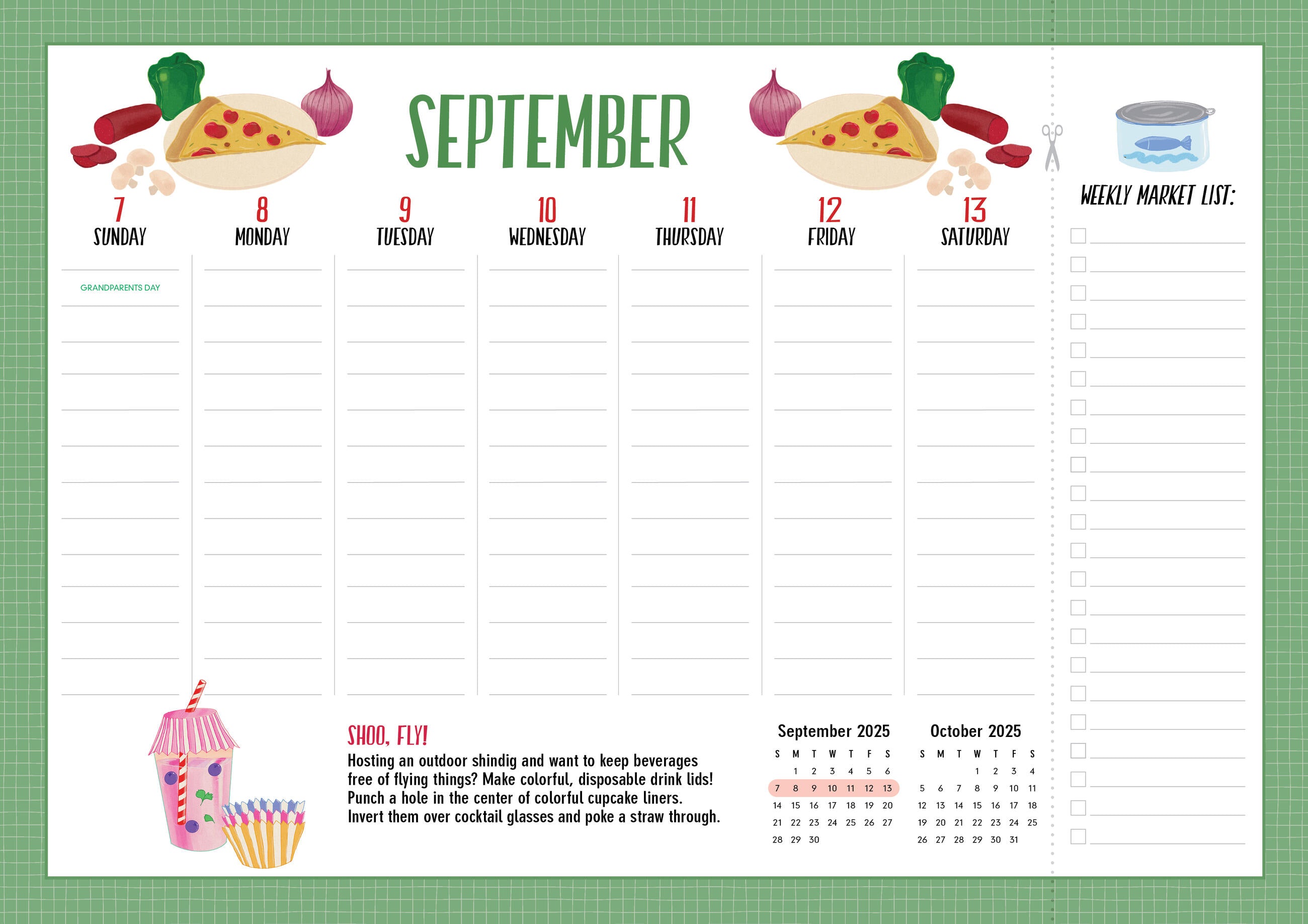 The Kitchen Companion 2025 Magnetic Page A Week Calendar    