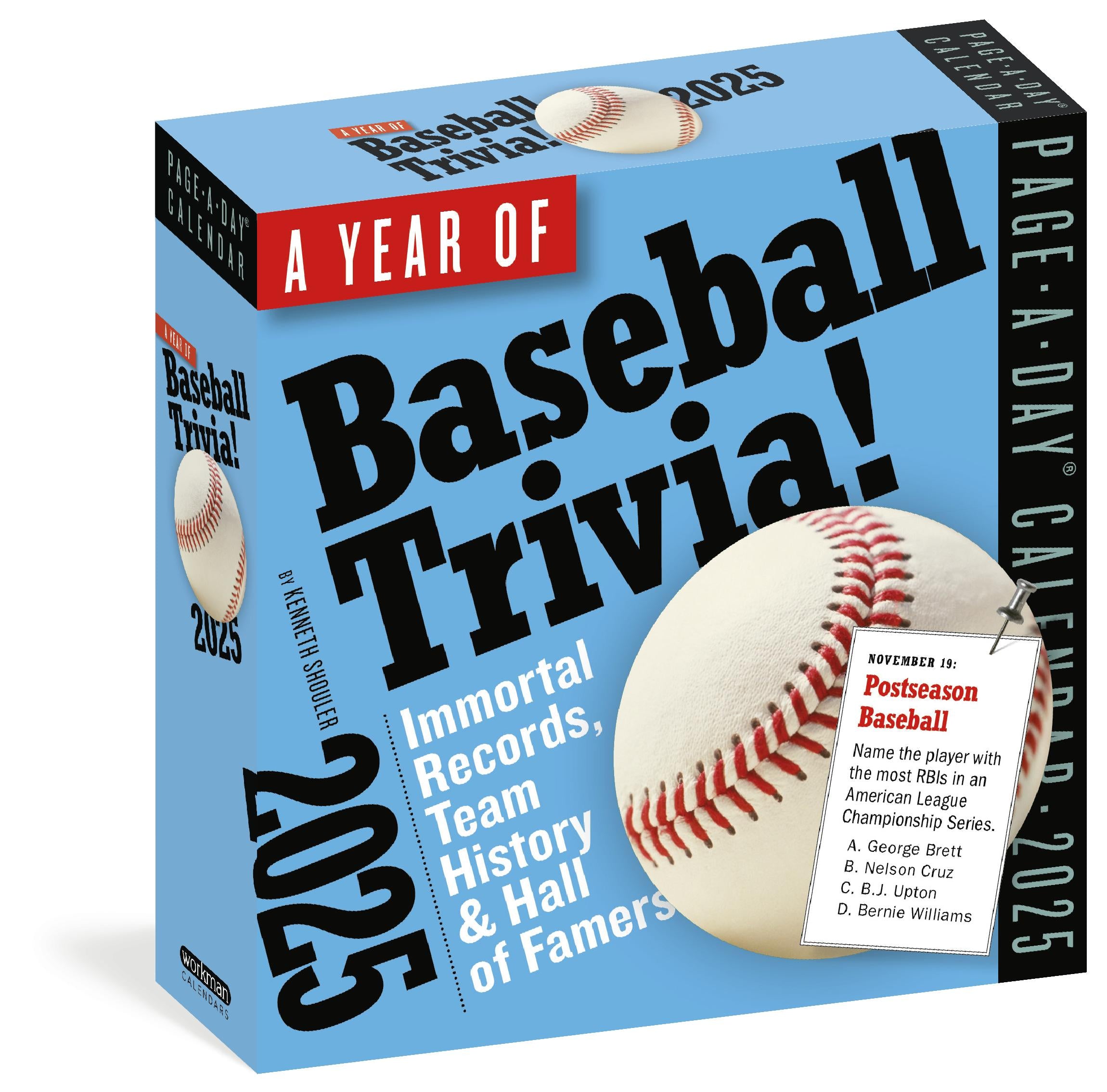 A Year of Baseball Trivia 2025 Page A Day Calendar    